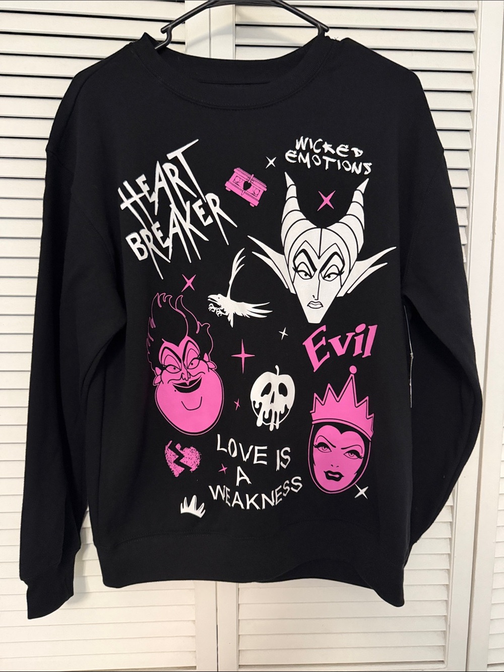 Disney Villains Women's Graphic Sweatshirt - Heart Breaker Evil Print